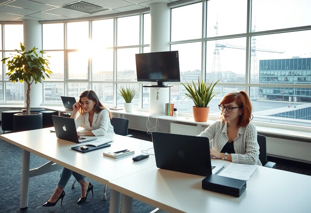 Ufficio moderno con copertura 5G stabile